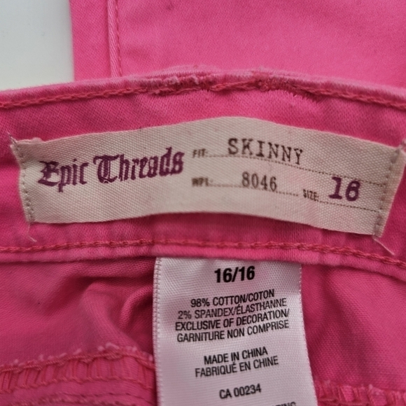 Girl's Barbie Pink Pants Epic Threads Pink Skinny Pants, Size 16, NWT - Picture 10 of 13